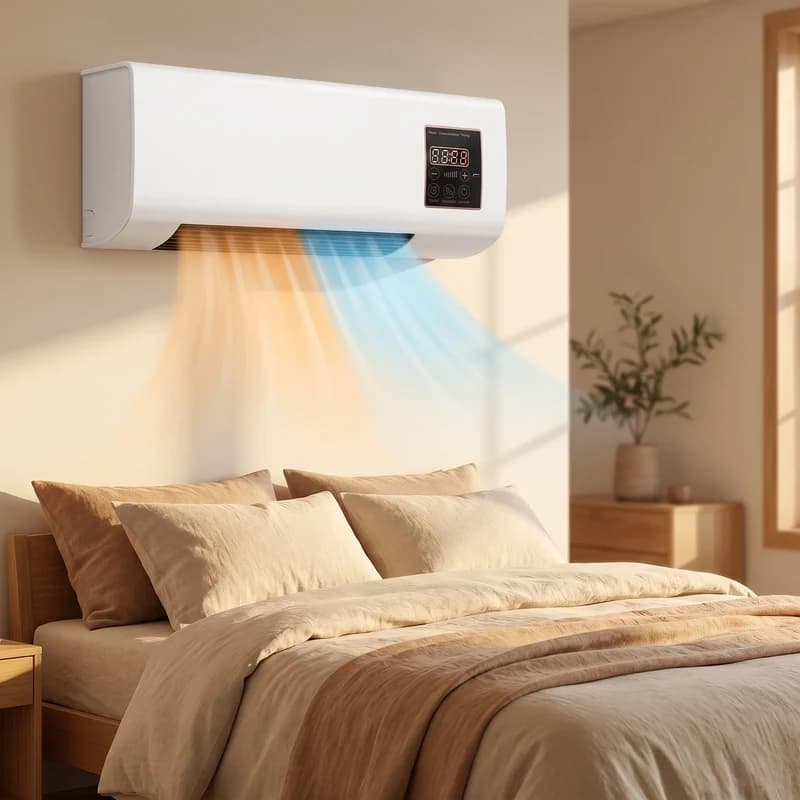 Bedroom air conditioning providing heating and cooling